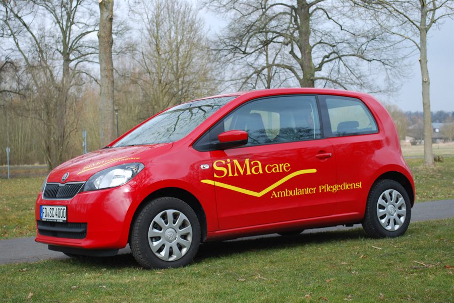 Dienstwagen des ambulanten Pflegedienstes SiMa care